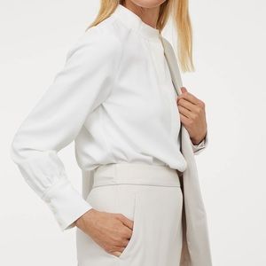 H&M White Colarless Blouse